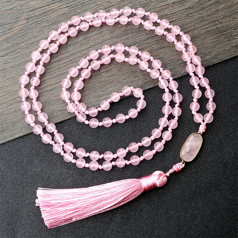 Japamala de Quartzo Rosa – Amor, Serenidade e Cura Emocional