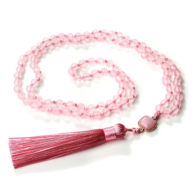 Japamala de Quartzo Rosa – Amor, Serenidade e Cura Emocional
