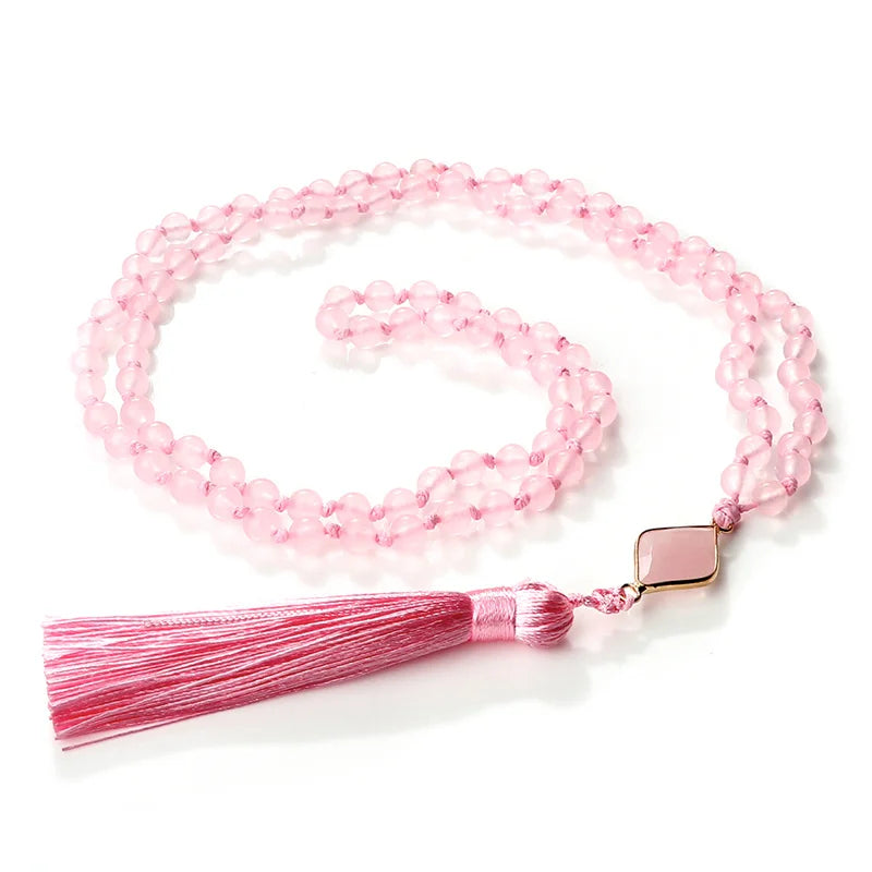 Japamala de Quartzo Rosa – Amor, Serenidade e Cura Emocional