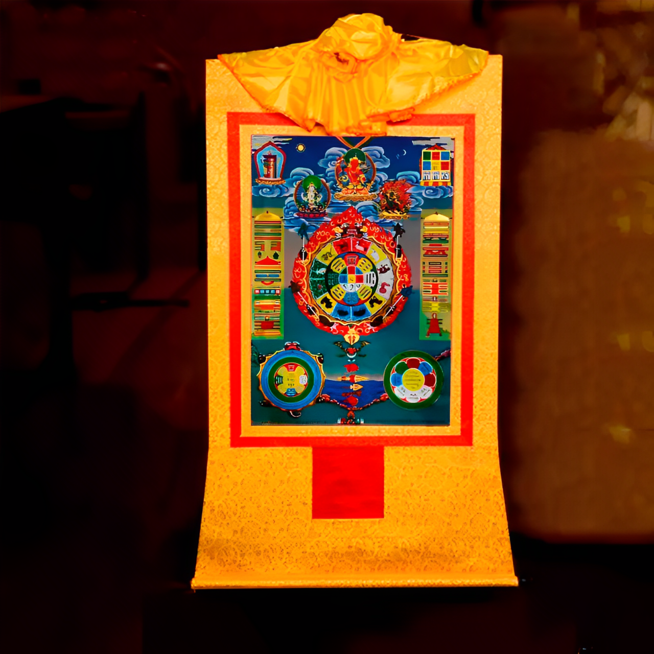 Thangka Mandala dos Nove Palácios e Oito Diagramas – Arte Sagrada para Equilíbrio e Proteção