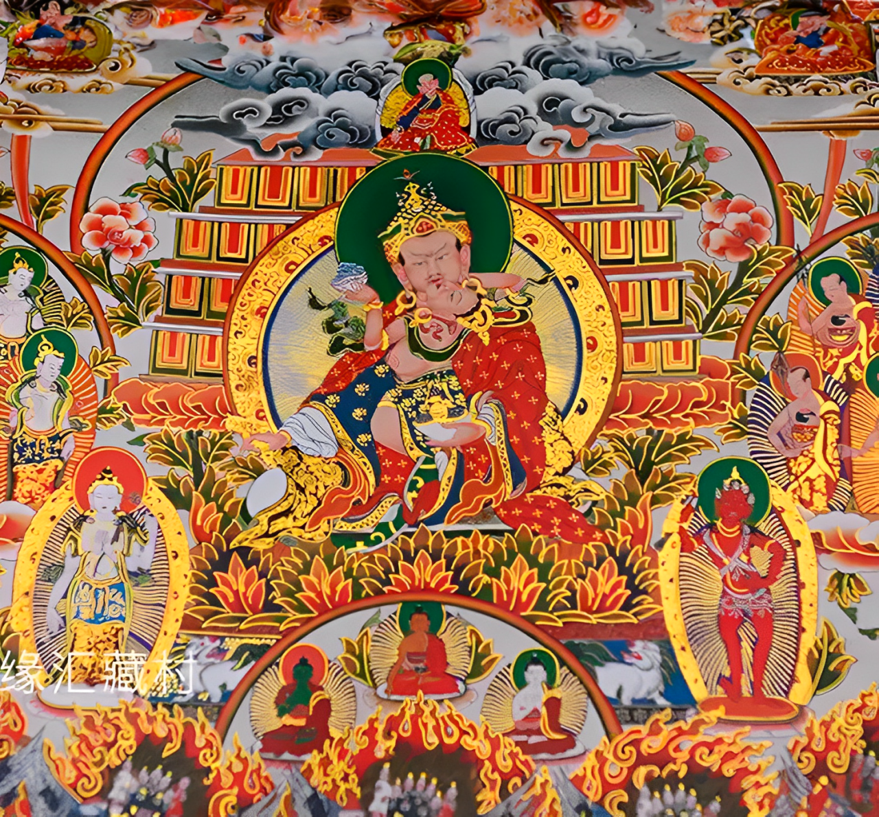 Thangka do Guru Rinpoche Padmasambhava – A Bênção e Proteção do Mestre Tântrico