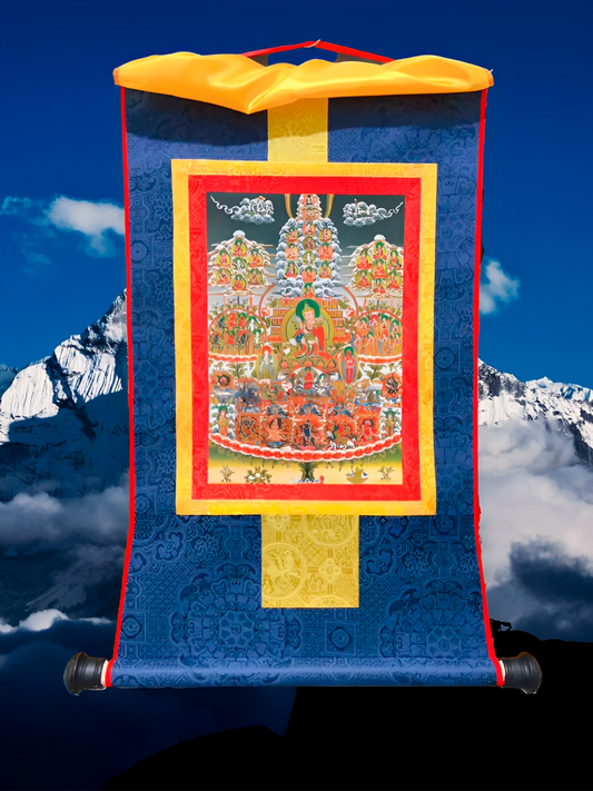Thangka Tibetana do Guru Rinpoche – O Mestre da Iluminação e Proteção
