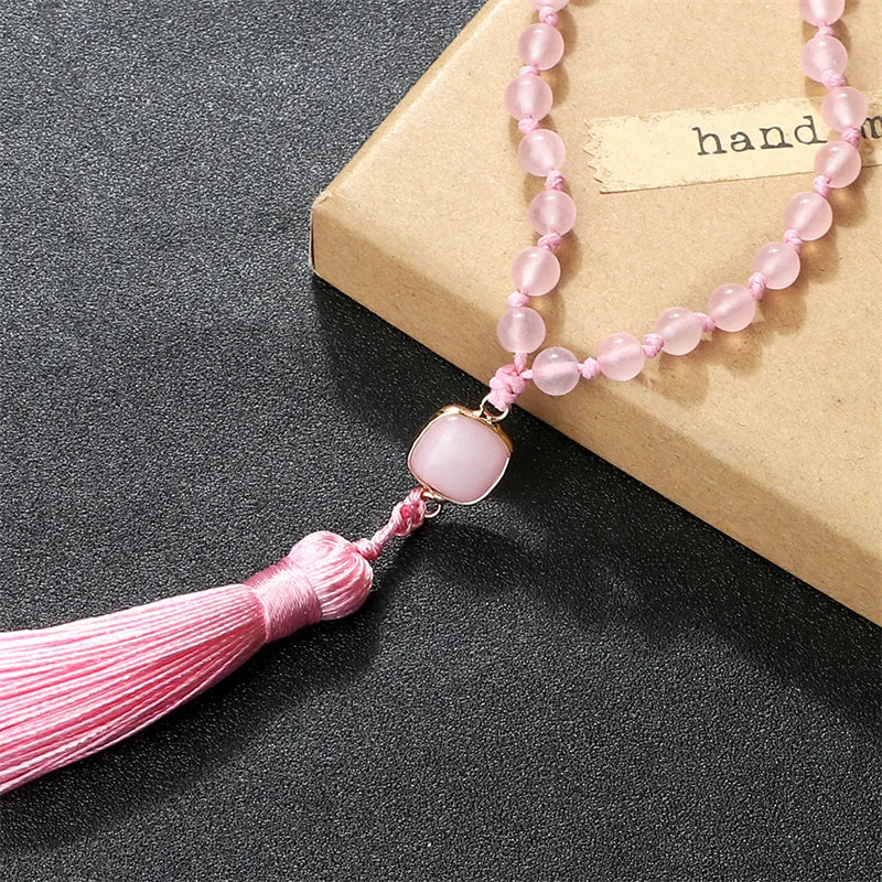 Japamala de Quartzo Rosa – Amor, Serenidade e Cura Emocional